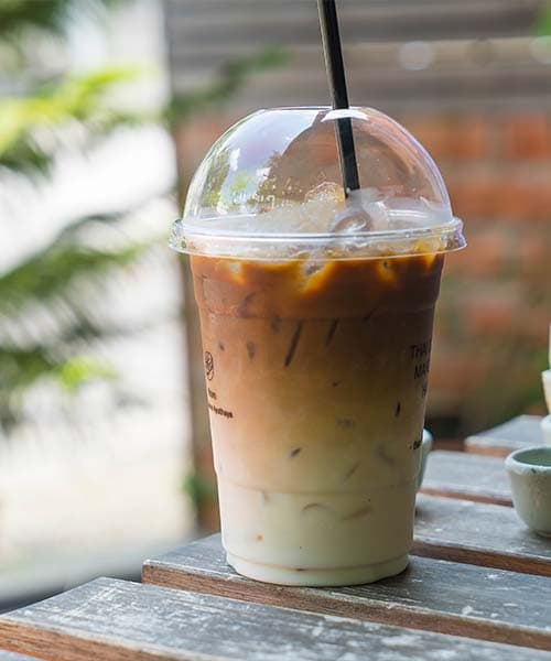 Image Cold Latte with Large Chocolate