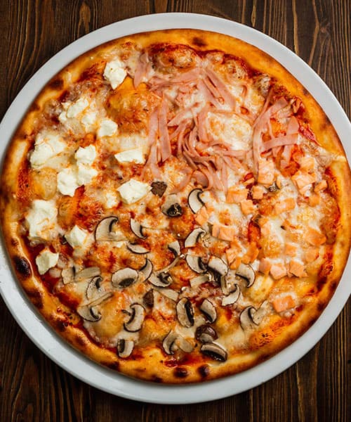 Image Cheese, Ham and Mushrooms Pizza